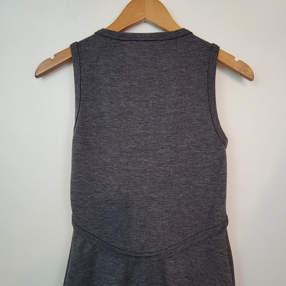 T BY ALEXANDER WANG Zip Front Ponte Tank Charcoal Grey Dress, Pockets XS X Small - Picture 12 of 16